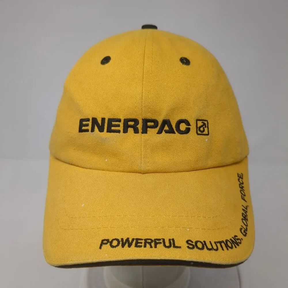 Enerpac Strapback Hat Yellow One Size Adjustable Embroidered 6 Panel